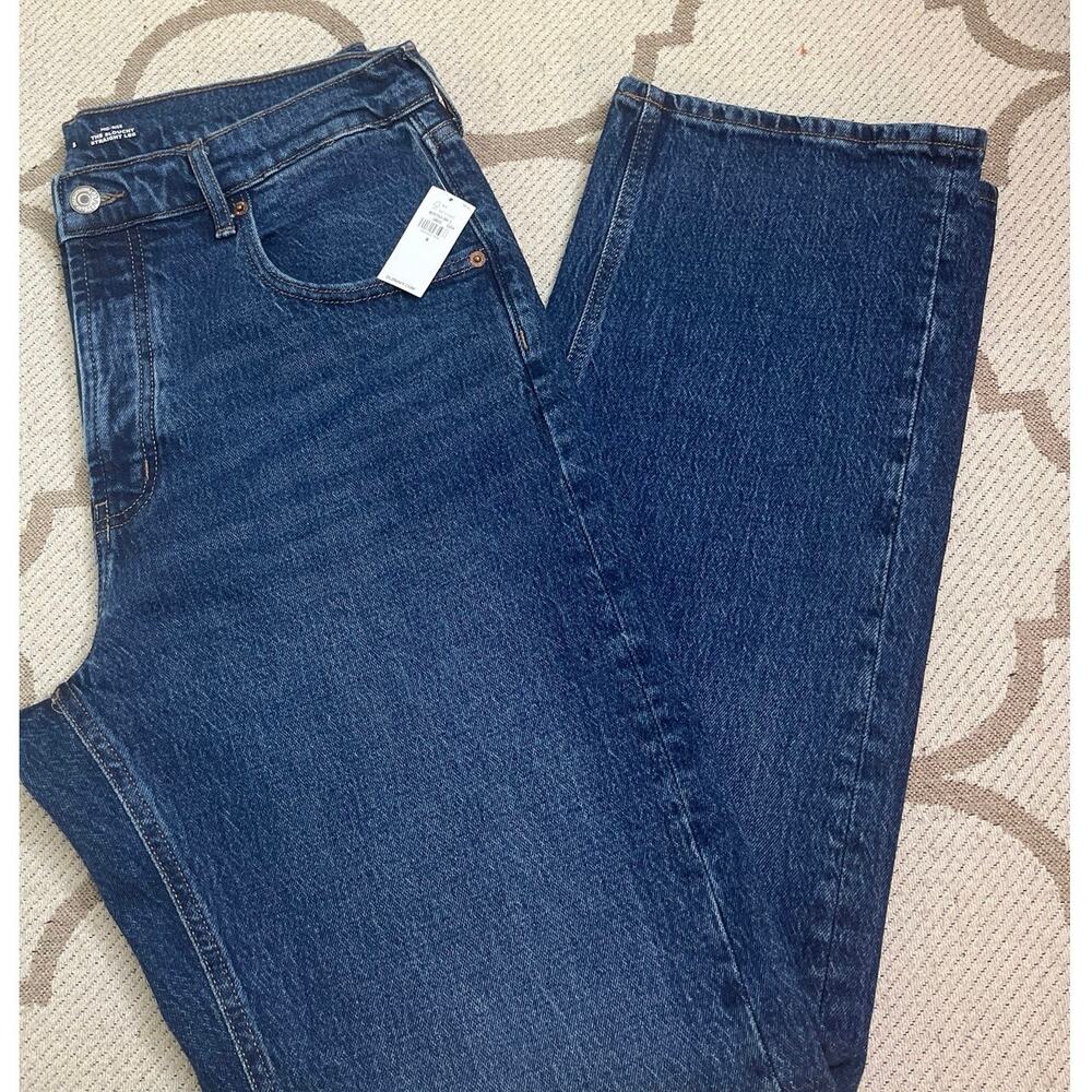 Old Navy Mid-Rise The Slouchy Straight Leg Marin blue jeans, size 8, NWT - Picture 2 of 15